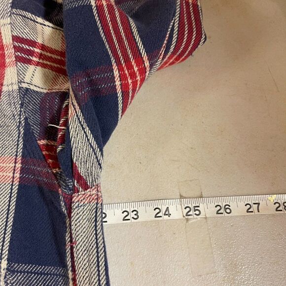 Carhartt Red Plaid Distressed Rugged Shirt Med - Picture 10 of 12